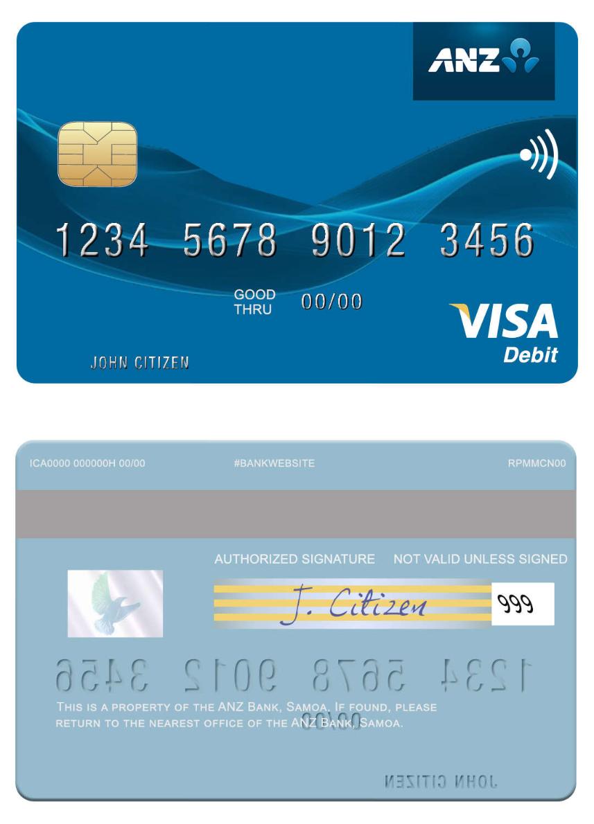 Samoa ANZ Bank visa debit card